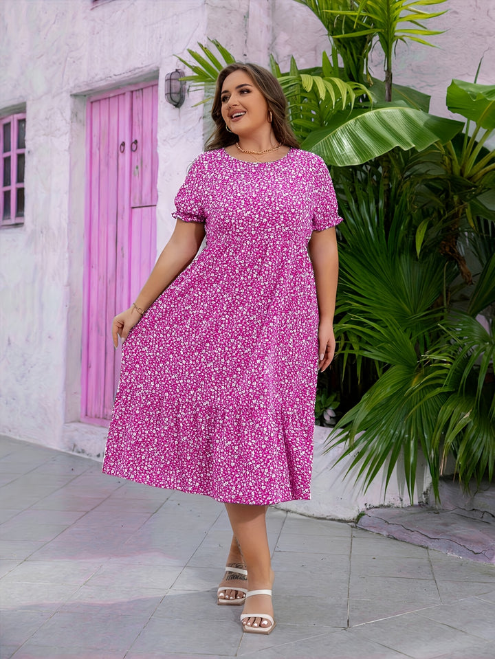 Elyane | Élégante Robe Grande Taille à Imprimé Fleuri