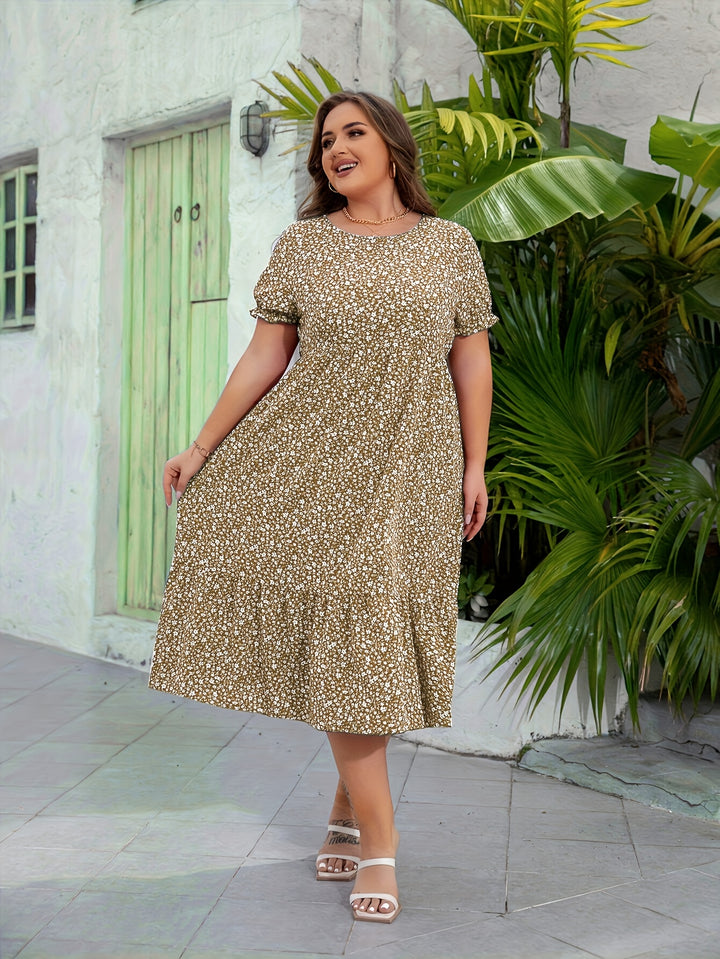 Elyane | Élégante Robe Grande Taille à Imprimé Fleuri