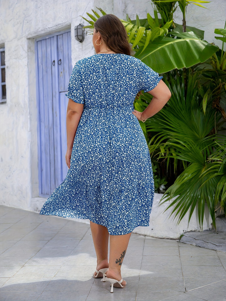 Elyane | Élégante Robe Grande Taille à Imprimé Fleuri