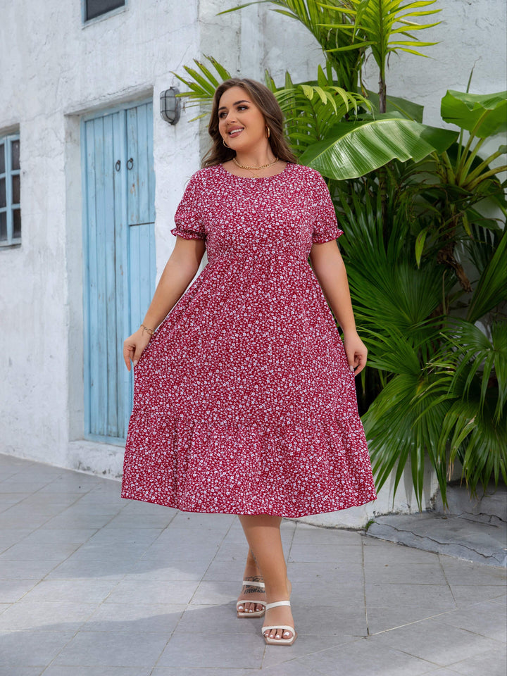 Elyane | Élégante Robe Grande Taille à Imprimé Fleuri
