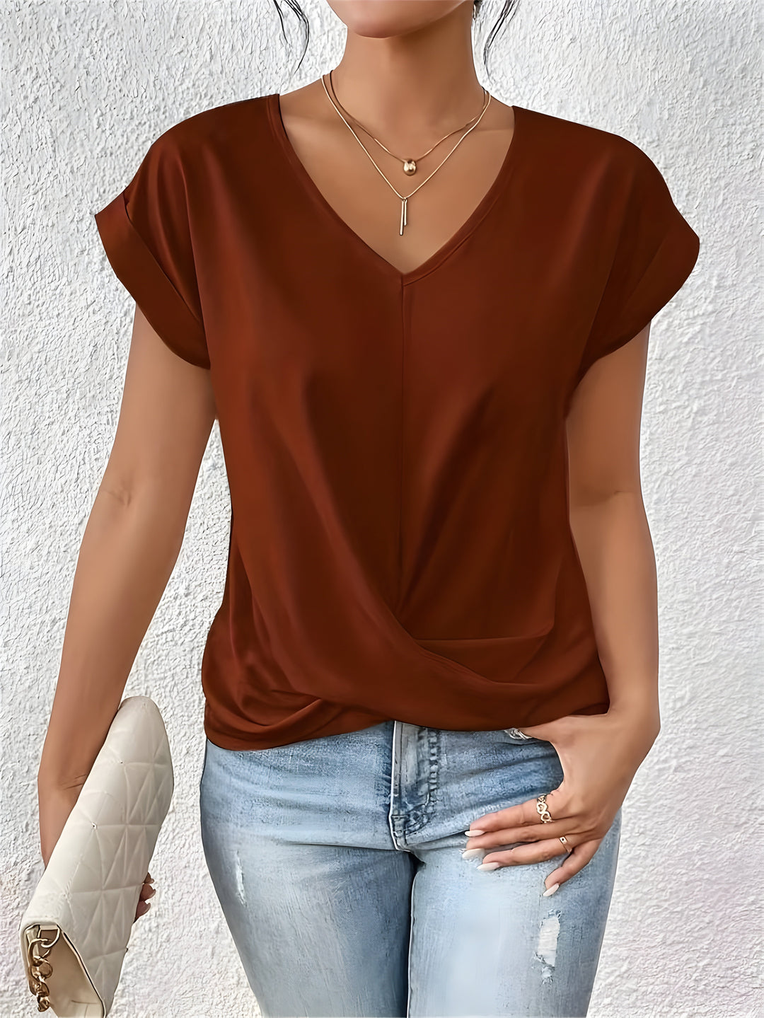 Lydia™ | T-shirt décontracté avec col en V