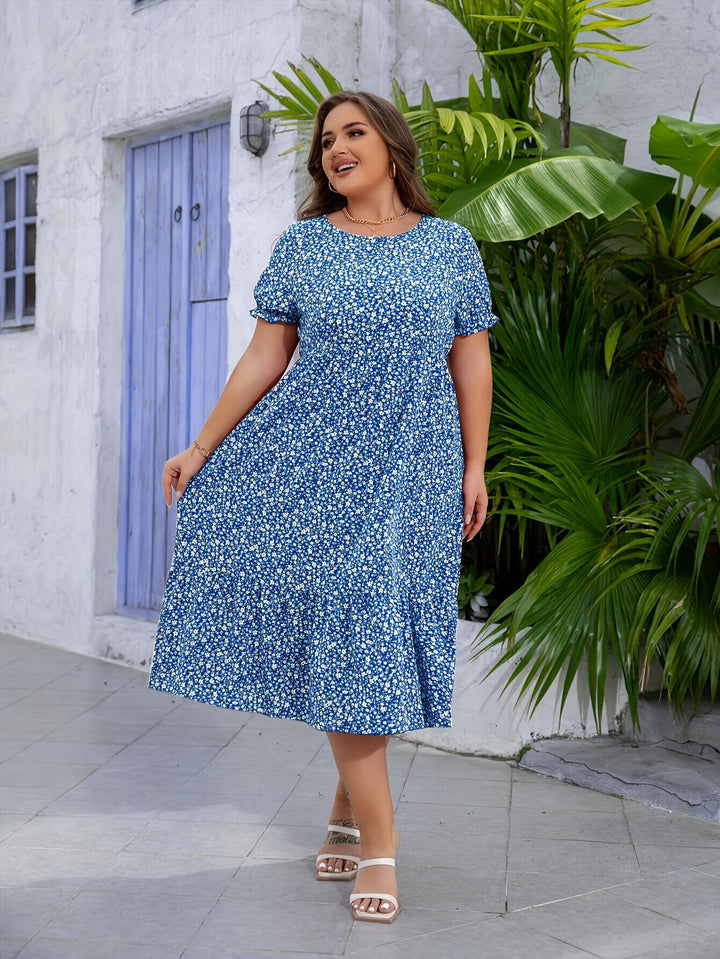 Elyane | Élégante Robe Grande Taille à Imprimé Fleuri