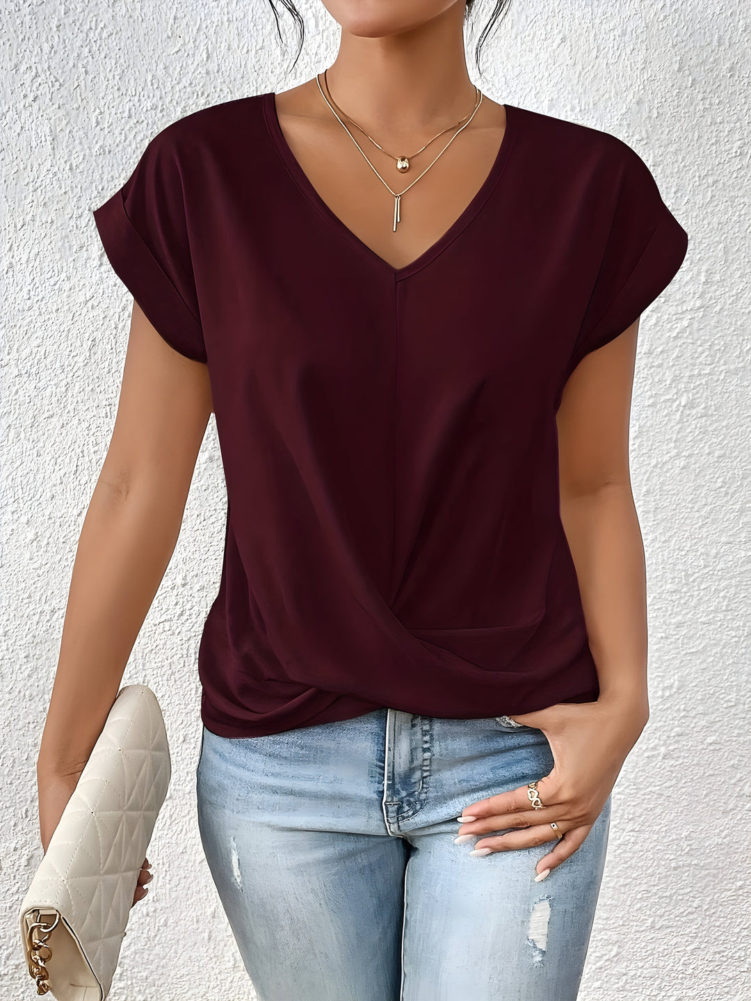 Lydia™ | T-shirt décontracté avec col en V