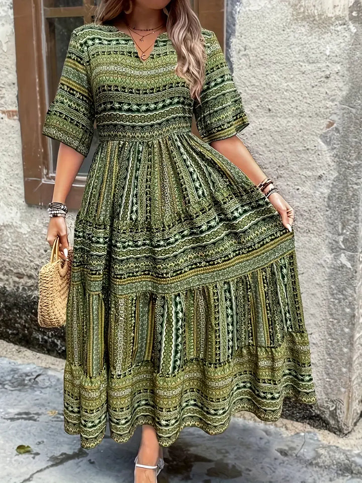 Marie | Robe Grande Taille Imprimé Étagée