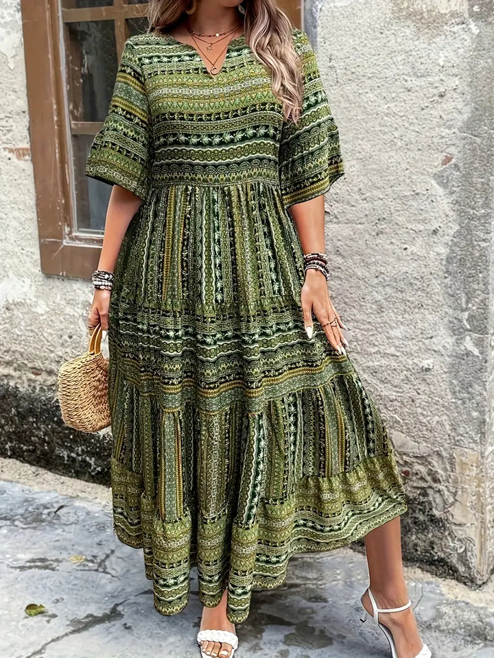 Marie | Robe Grande Taille Imprimé Étagée