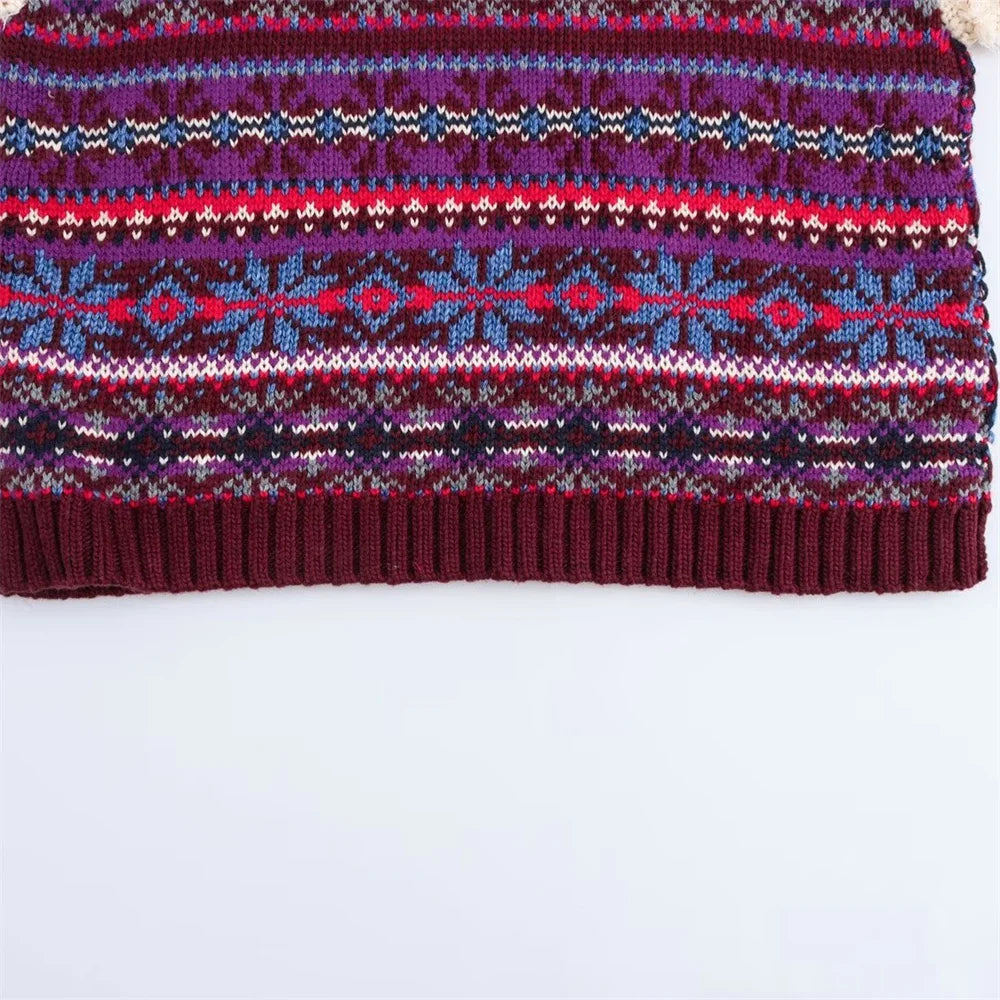 BLANDINE™ | Pull Jacquard Col Femme
