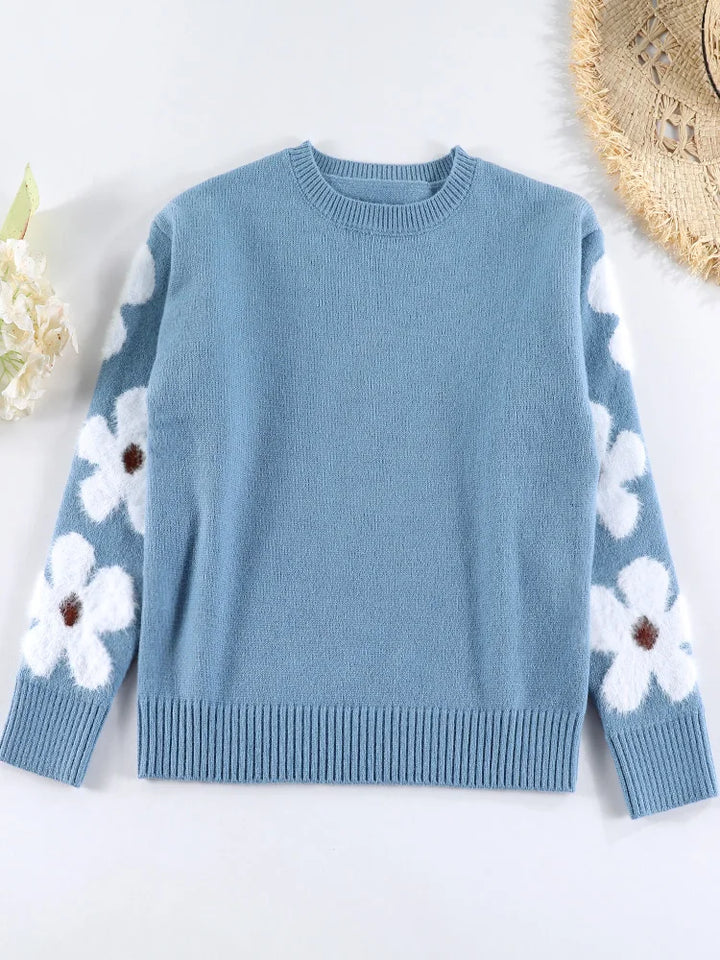 Ambre | Pull Floral Élégant