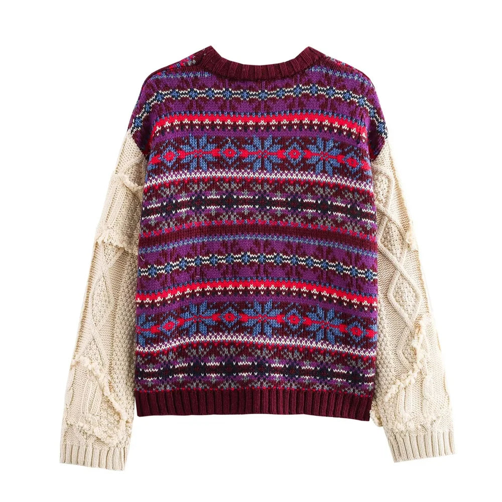 BLANDINE™ | Pull Jacquard Col Femme