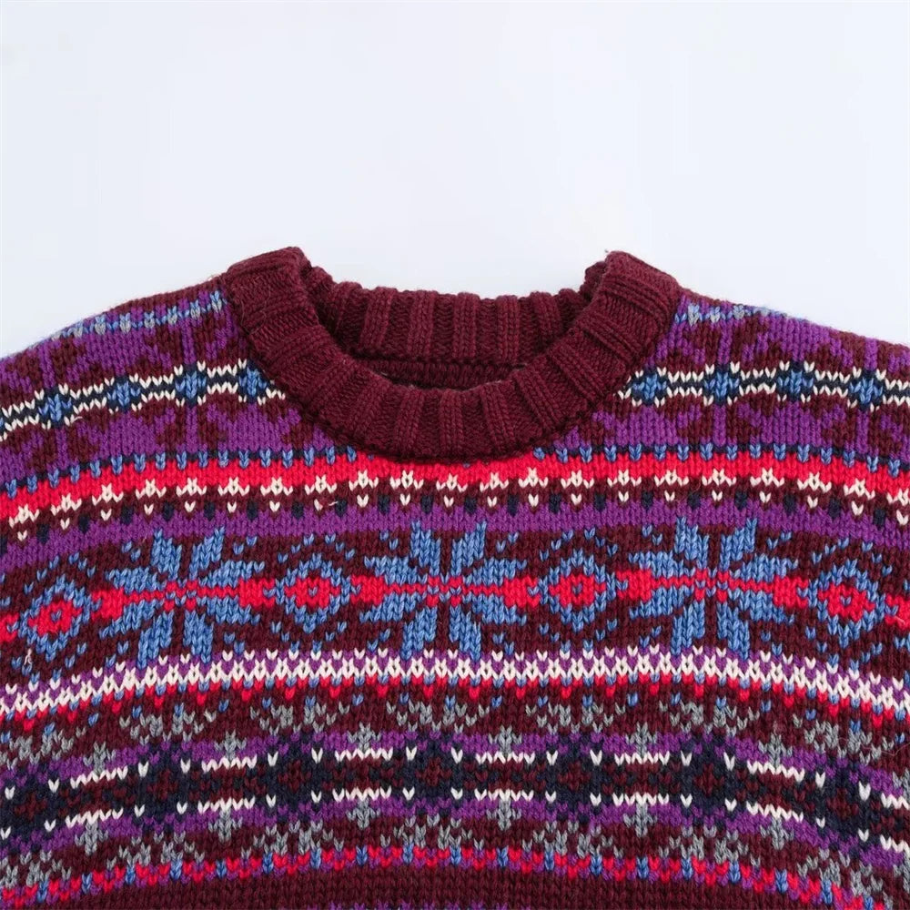 BLANDINE™ | Pull Jacquard Col Femme