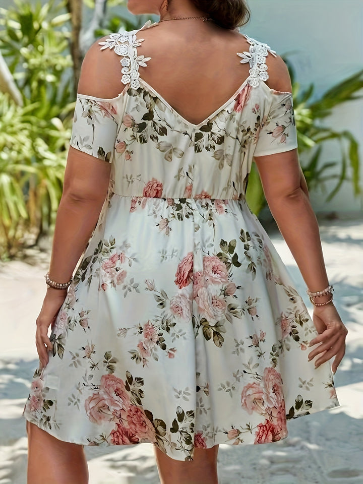 Estelle | Robe Grande Taille Off-Shoulder Fleuri