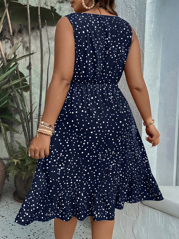 Sophie | Élégante Robe à Pois Sans Manches