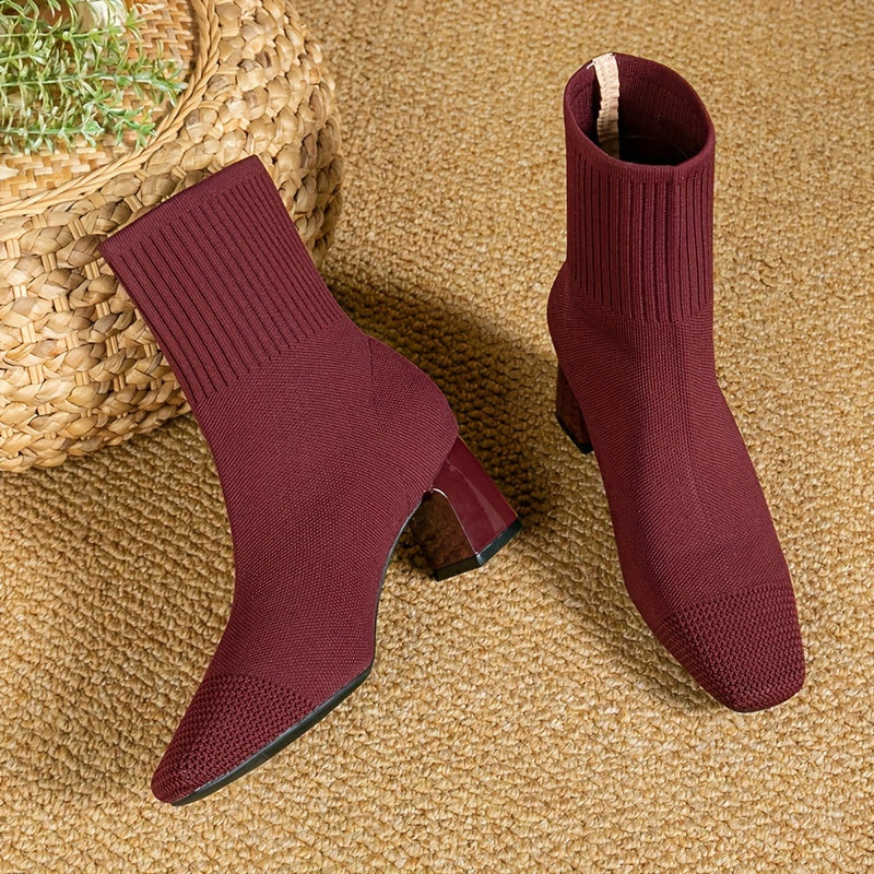 Paulette™ – Bottines tricot confortables à talon stable et souple