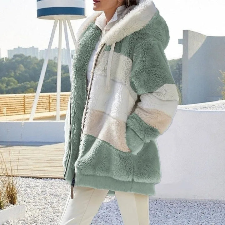 Amber - manteau rayé pour femme pour l'hiver