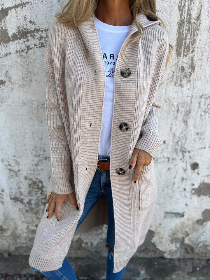 Christel | Élégant cardigan long en maille