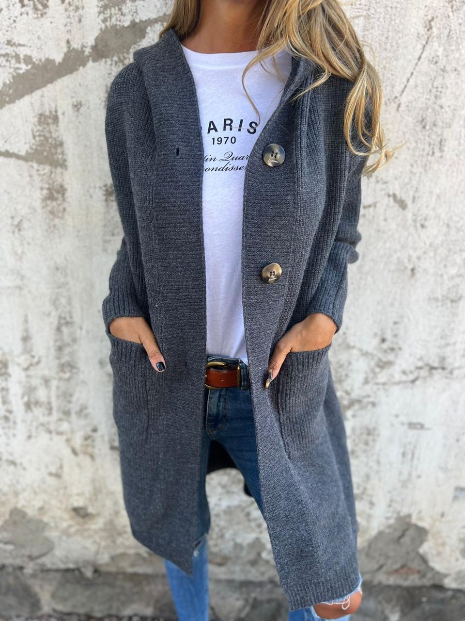Christel | Élégant cardigan long en maille